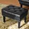 Glitzhome® Mid-Century Modern Leatherette Button-Tufted Accent Stool
